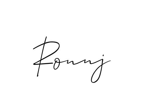 Use a signature maker to create a handwritten signature online. With this signature software, you can design (Allison_Script) your own signature for name Ronnj. Ronnj signature style 2 images and pictures png