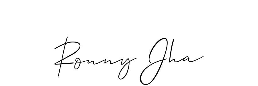 How to make Ronny Jha signature? Allison_Script is a professional autograph style. Create handwritten signature for Ronny Jha name. Ronny Jha signature style 2 images and pictures png