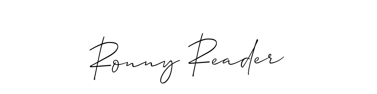 Similarly Allison_Script is the best handwritten signature design. Signature creator online .You can use it as an online autograph creator for name Ronny Reader. Ronny Reader signature style 2 images and pictures png