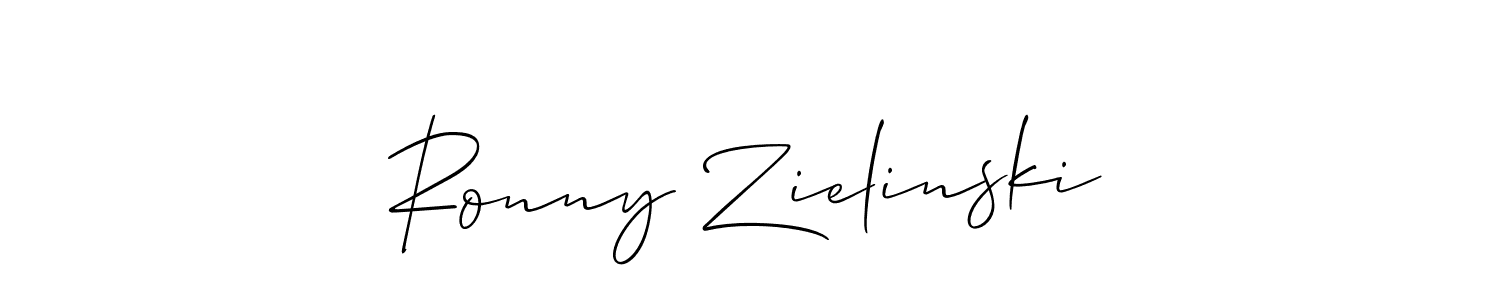 Also You can easily find your signature by using the search form. We will create Ronny Zielinski name handwritten signature images for you free of cost using Allison_Script sign style. Ronny Zielinski signature style 2 images and pictures png