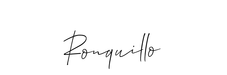 The best way (Allison_Script) to make a short signature is to pick only two or three words in your name. The name Ronquillo include a total of six letters. For converting this name. Ronquillo signature style 2 images and pictures png