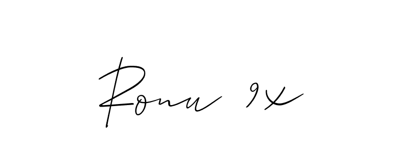 if you are searching for the best signature style for your name Ronu  9x. so please give up your signature search. here we have designed multiple signature styles  using Allison_Script. Ronu  9x signature style 2 images and pictures png