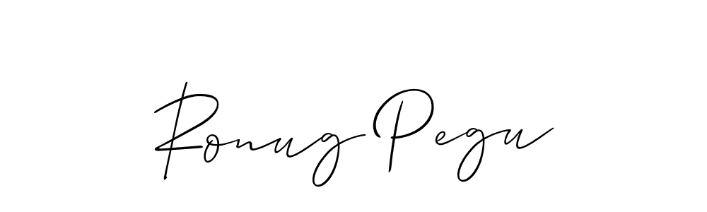 Make a beautiful signature design for name Ronug Pegu. With this signature (Allison_Script) style, you can create a handwritten signature for free. Ronug Pegu signature style 2 images and pictures png