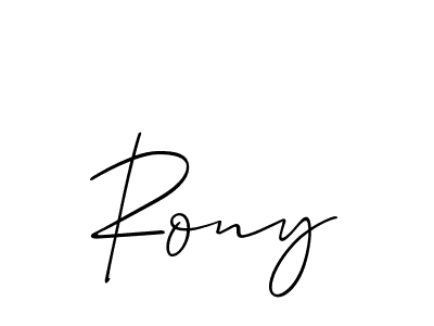 Create a beautiful signature design for name Rony. With this signature (Allison_Script) fonts, you can make a handwritten signature for free. Rony signature style 2 images and pictures png