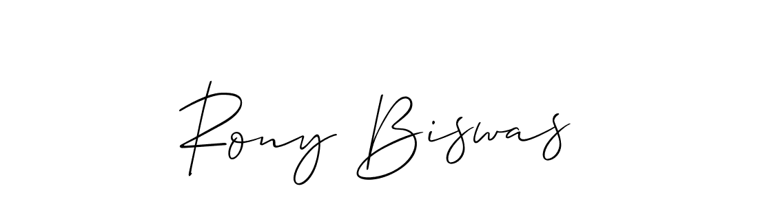 How to make Rony Biswas signature? Allison_Script is a professional autograph style. Create handwritten signature for Rony Biswas name. Rony Biswas signature style 2 images and pictures png