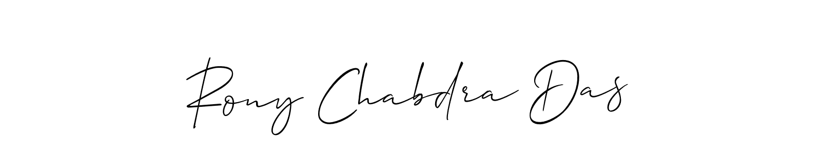 How to make Rony Chabdra Das name signature. Use Allison_Script style for creating short signs online. This is the latest handwritten sign. Rony Chabdra Das signature style 2 images and pictures png