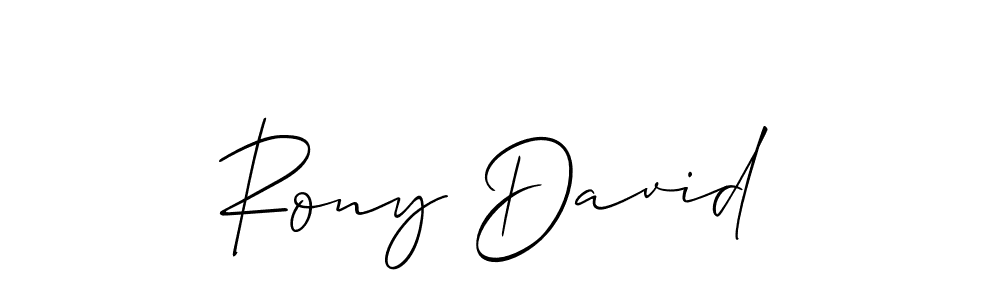 How to make Rony David signature? Allison_Script is a professional autograph style. Create handwritten signature for Rony David name. Rony David signature style 2 images and pictures png