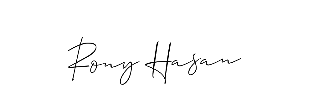 How to make Rony Hasan name signature. Use Allison_Script style for creating short signs online. This is the latest handwritten sign. Rony Hasan signature style 2 images and pictures png