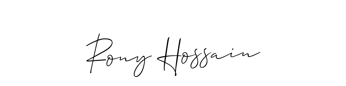 You can use this online signature creator to create a handwritten signature for the name Rony Hossain. This is the best online autograph maker. Rony Hossain signature style 2 images and pictures png