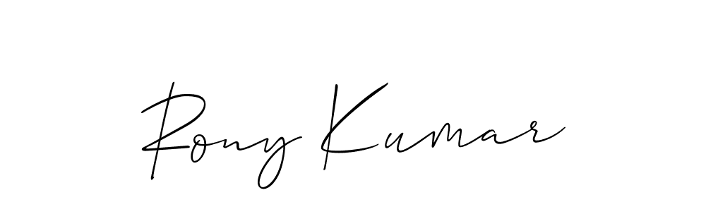Design your own signature with our free online signature maker. With this signature software, you can create a handwritten (Allison_Script) signature for name Rony Kumar. Rony Kumar signature style 2 images and pictures png
