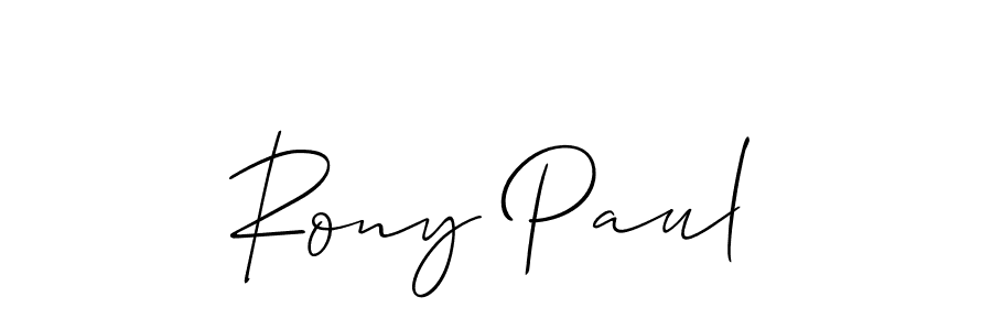 It looks lik you need a new signature style for name Rony Paul. Design unique handwritten (Allison_Script) signature with our free signature maker in just a few clicks. Rony Paul signature style 2 images and pictures png