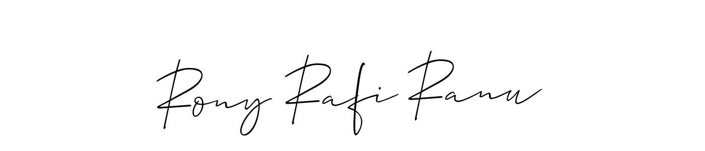 Allison_Script is a professional signature style that is perfect for those who want to add a touch of class to their signature. It is also a great choice for those who want to make their signature more unique. Get Rony Rafi Ranu name to fancy signature for free. Rony Rafi Ranu signature style 2 images and pictures png