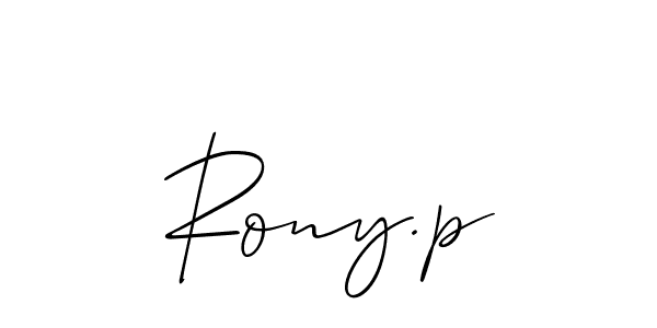 Also You can easily find your signature by using the search form. We will create Rony.p name handwritten signature images for you free of cost using Allison_Script sign style. Rony.p signature style 2 images and pictures png