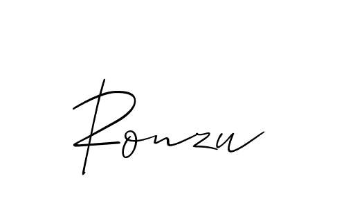 Allison_Script is a professional signature style that is perfect for those who want to add a touch of class to their signature. It is also a great choice for those who want to make their signature more unique. Get Ronzu name to fancy signature for free. Ronzu signature style 2 images and pictures png