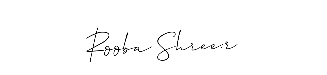 It looks lik you need a new signature style for name Rooba Shree.r. Design unique handwritten (Allison_Script) signature with our free signature maker in just a few clicks. Rooba Shree.r signature style 2 images and pictures png