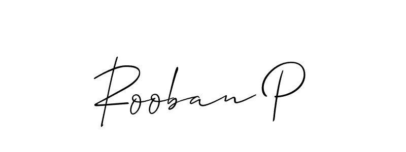 Also You can easily find your signature by using the search form. We will create Rooban P name handwritten signature images for you free of cost using Allison_Script sign style. Rooban P signature style 2 images and pictures png