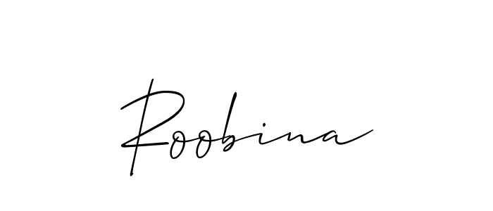 Make a beautiful signature design for name Roobina. With this signature (Allison_Script) style, you can create a handwritten signature for free. Roobina signature style 2 images and pictures png