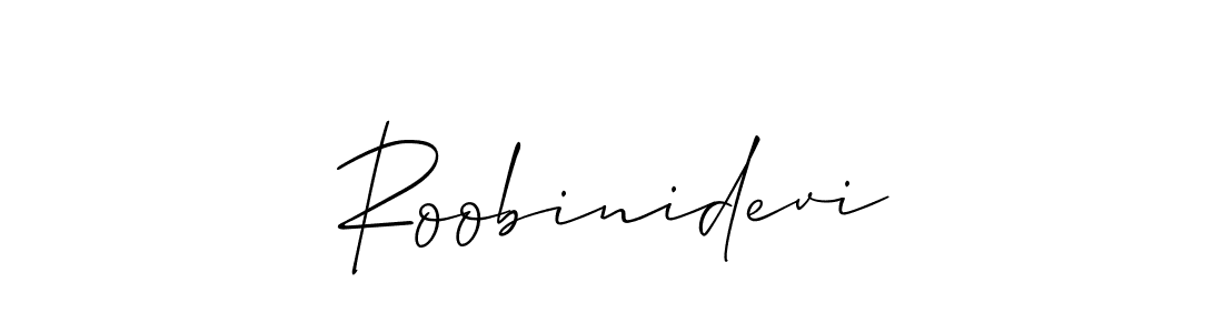 The best way (Allison_Script) to make a short signature is to pick only two or three words in your name. The name Roobinidevi include a total of six letters. For converting this name. Roobinidevi signature style 2 images and pictures png