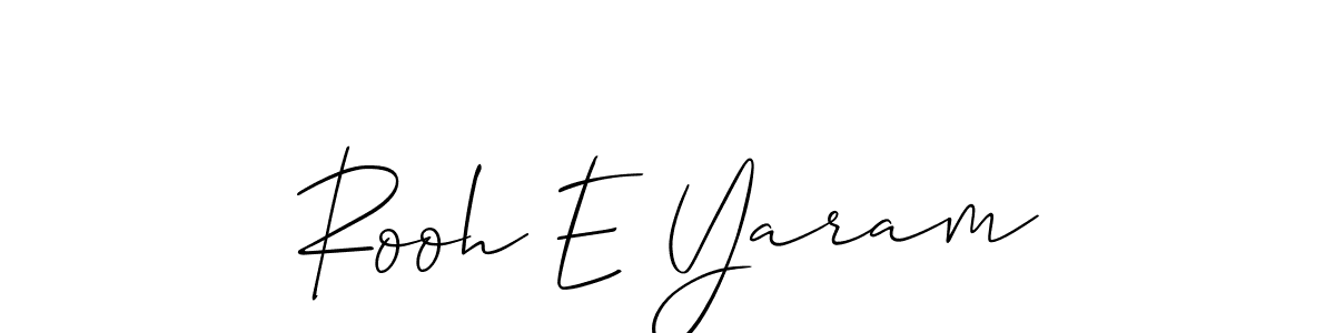 You should practise on your own different ways (Allison_Script) to write your name (Rooh E Yaram) in signature. don't let someone else do it for you. Rooh E Yaram signature style 2 images and pictures png