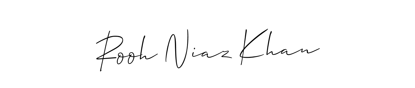 Make a beautiful signature design for name Rooh Niaz Khan. With this signature (Allison_Script) style, you can create a handwritten signature for free. Rooh Niaz Khan signature style 2 images and pictures png