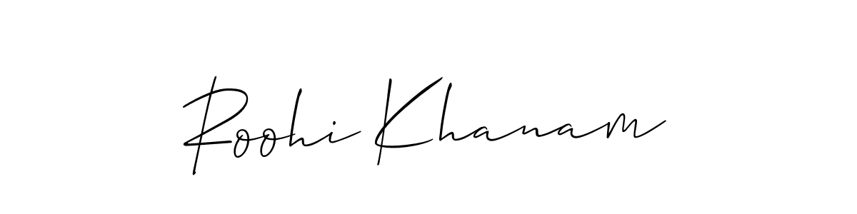 Design your own signature with our free online signature maker. With this signature software, you can create a handwritten (Allison_Script) signature for name Roohi Khanam. Roohi Khanam signature style 2 images and pictures png