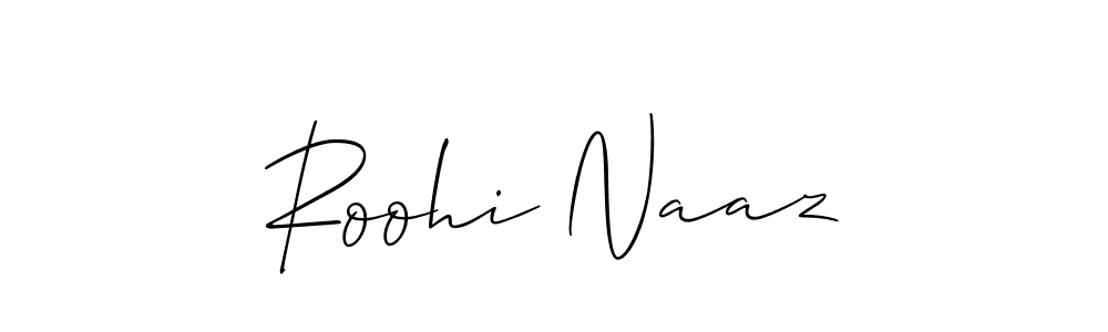 It looks lik you need a new signature style for name Roohi Naaz. Design unique handwritten (Allison_Script) signature with our free signature maker in just a few clicks. Roohi Naaz signature style 2 images and pictures png