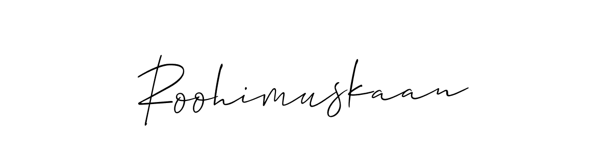 It looks lik you need a new signature style for name Roohimuskaan. Design unique handwritten (Allison_Script) signature with our free signature maker in just a few clicks. Roohimuskaan signature style 2 images and pictures png
