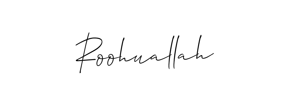 Also You can easily find your signature by using the search form. We will create Roohuallah name handwritten signature images for you free of cost using Allison_Script sign style. Roohuallah signature style 2 images and pictures png
