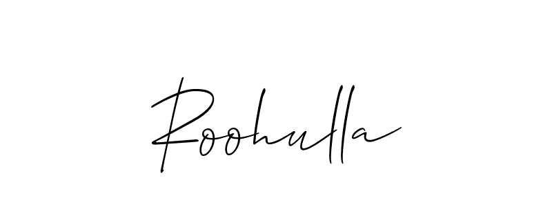 Design your own signature with our free online signature maker. With this signature software, you can create a handwritten (Allison_Script) signature for name Roohulla. Roohulla signature style 2 images and pictures png