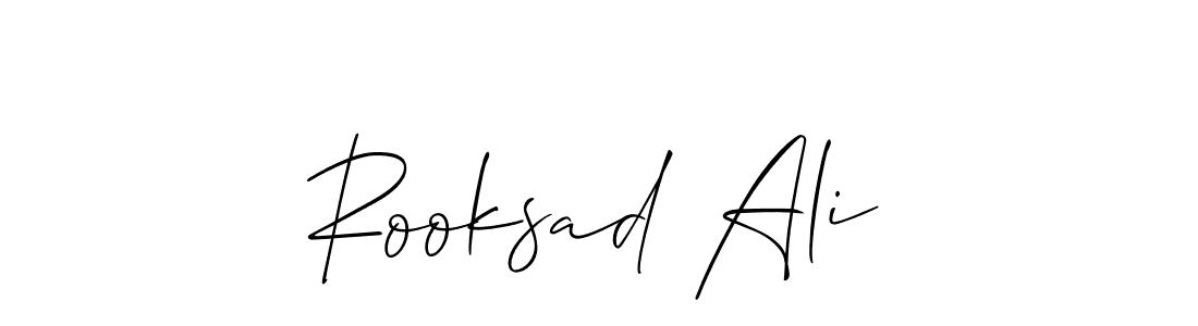 if you are searching for the best signature style for your name Rooksad Ali. so please give up your signature search. here we have designed multiple signature styles  using Allison_Script. Rooksad Ali signature style 2 images and pictures png