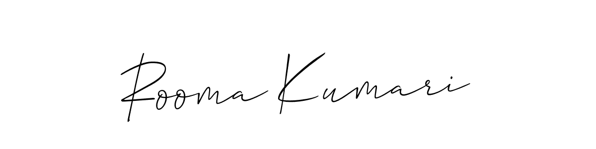 How to make Rooma Kumari signature? Allison_Script is a professional autograph style. Create handwritten signature for Rooma Kumari name. Rooma Kumari signature style 2 images and pictures png