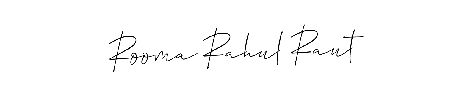 You should practise on your own different ways (Allison_Script) to write your name (Rooma Rahul Raut) in signature. don't let someone else do it for you. Rooma Rahul Raut signature style 2 images and pictures png