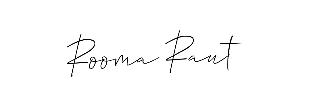 Create a beautiful signature design for name Rooma Raut. With this signature (Allison_Script) fonts, you can make a handwritten signature for free. Rooma Raut signature style 2 images and pictures png