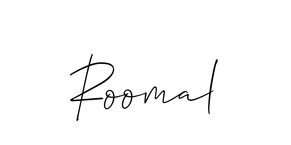 Roomal stylish signature style. Best Handwritten Sign (Allison_Script) for my name. Handwritten Signature Collection Ideas for my name Roomal. Roomal signature style 2 images and pictures png