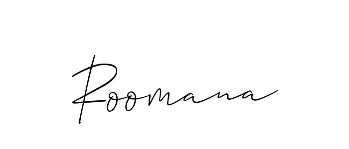 How to make Roomana signature? Allison_Script is a professional autograph style. Create handwritten signature for Roomana name. Roomana signature style 2 images and pictures png