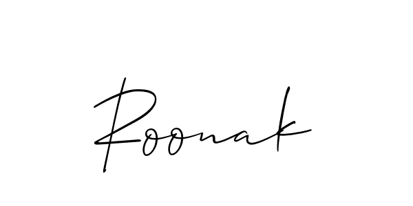 How to make Roonak name signature. Use Allison_Script style for creating short signs online. This is the latest handwritten sign. Roonak signature style 2 images and pictures png