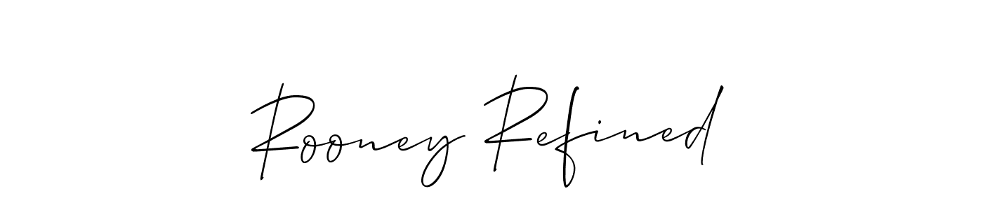 Also You can easily find your signature by using the search form. We will create Rooney Refined name handwritten signature images for you free of cost using Allison_Script sign style. Rooney Refined signature style 2 images and pictures png