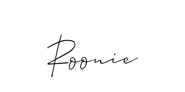 How to make Roonie name signature. Use Allison_Script style for creating short signs online. This is the latest handwritten sign. Roonie signature style 2 images and pictures png
