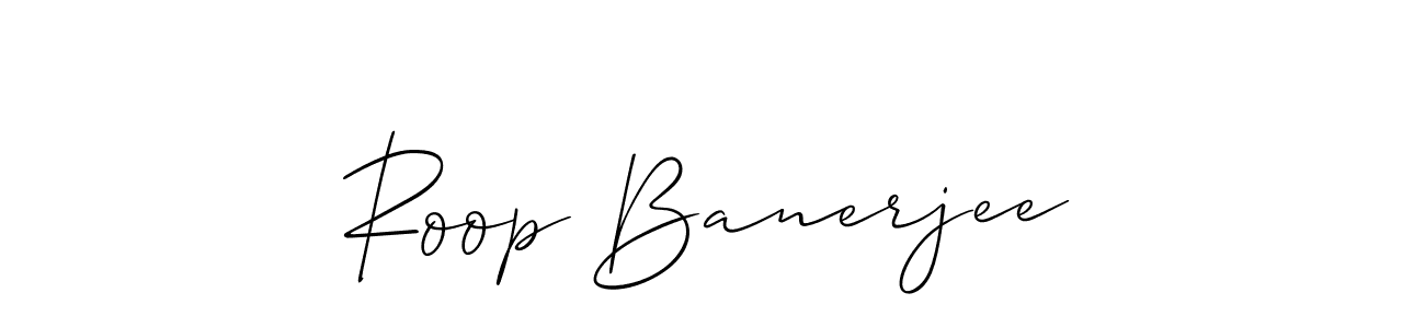 You should practise on your own different ways (Allison_Script) to write your name (Roop Banerjee) in signature. don't let someone else do it for you. Roop Banerjee signature style 2 images and pictures png