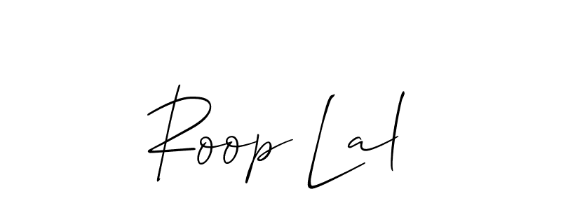 Make a beautiful signature design for name Roop Lal. With this signature (Allison_Script) style, you can create a handwritten signature for free. Roop Lal signature style 2 images and pictures png