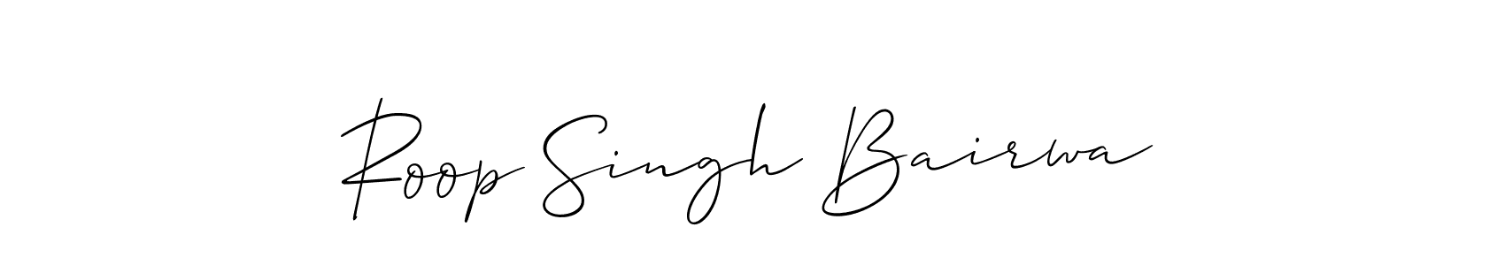 Also You can easily find your signature by using the search form. We will create Roop Singh Bairwa name handwritten signature images for you free of cost using Allison_Script sign style. Roop Singh Bairwa signature style 2 images and pictures png