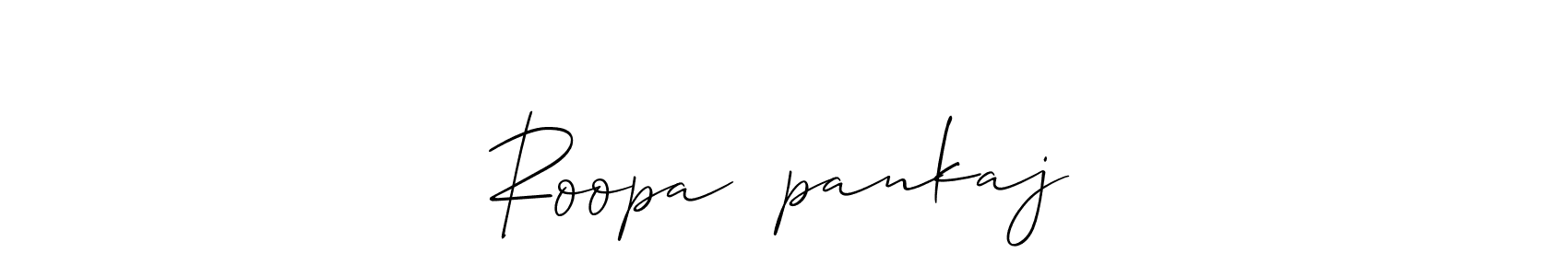 Make a beautiful signature design for name Roopa❤️pankaj. With this signature (Allison_Script) style, you can create a handwritten signature for free. Roopa❤️pankaj signature style 2 images and pictures png