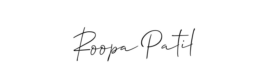 How to make Roopa Patil name signature. Use Allison_Script style for creating short signs online. This is the latest handwritten sign. Roopa Patil signature style 2 images and pictures png