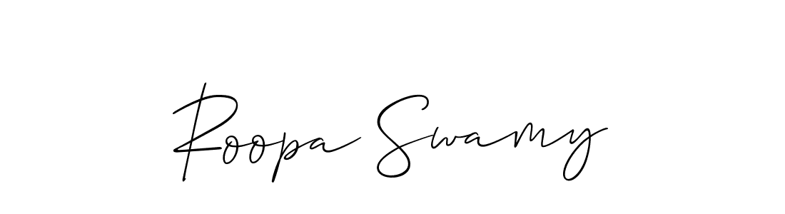 Use a signature maker to create a handwritten signature online. With this signature software, you can design (Allison_Script) your own signature for name Roopa Swamy. Roopa Swamy signature style 2 images and pictures png