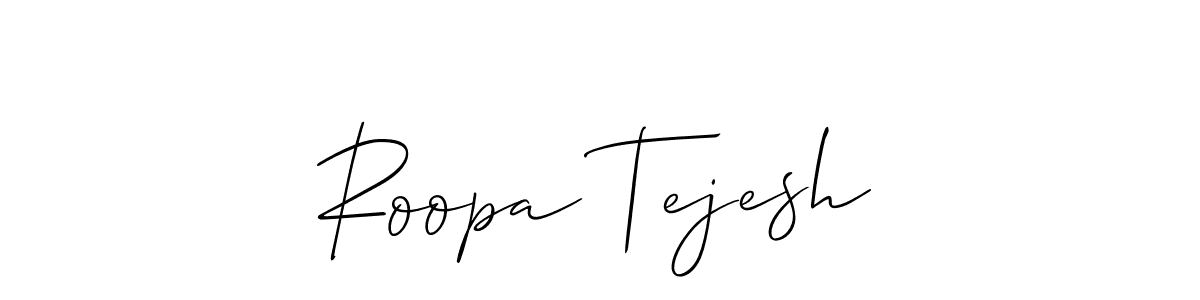 Use a signature maker to create a handwritten signature online. With this signature software, you can design (Allison_Script) your own signature for name Roopa Tejesh. Roopa Tejesh signature style 2 images and pictures png