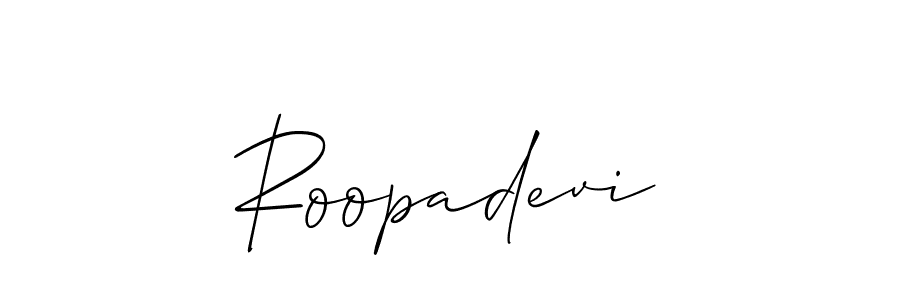 It looks lik you need a new signature style for name Roopadevi. Design unique handwritten (Allison_Script) signature with our free signature maker in just a few clicks. Roopadevi signature style 2 images and pictures png