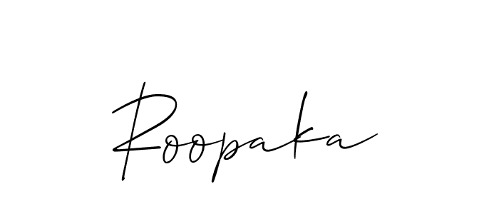 if you are searching for the best signature style for your name Roopaka. so please give up your signature search. here we have designed multiple signature styles  using Allison_Script. Roopaka signature style 2 images and pictures png