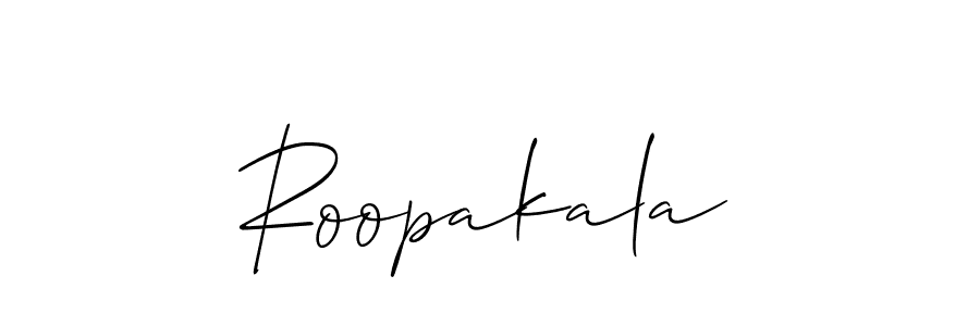 Use a signature maker to create a handwritten signature online. With this signature software, you can design (Allison_Script) your own signature for name Roopakala. Roopakala signature style 2 images and pictures png