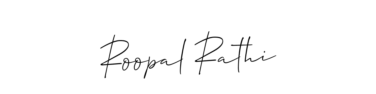 Similarly Allison_Script is the best handwritten signature design. Signature creator online .You can use it as an online autograph creator for name Roopal Rathi. Roopal Rathi signature style 2 images and pictures png