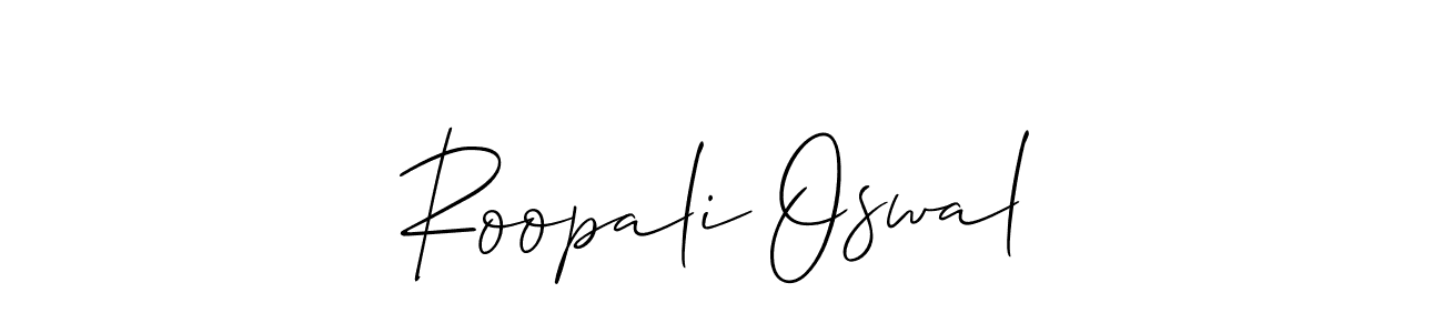 Roopali Oswal stylish signature style. Best Handwritten Sign (Allison_Script) for my name. Handwritten Signature Collection Ideas for my name Roopali Oswal. Roopali Oswal signature style 2 images and pictures png